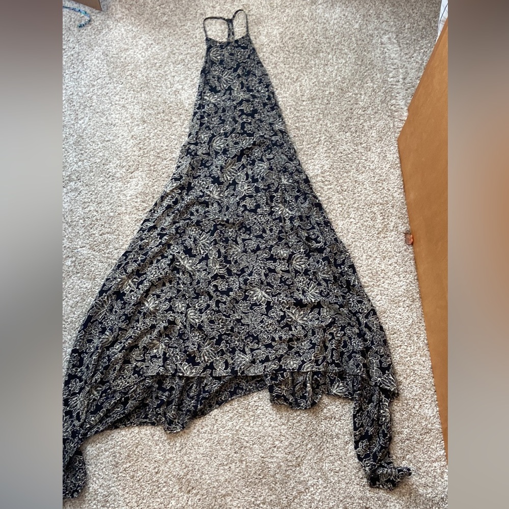 Black Patterned Midi Dress